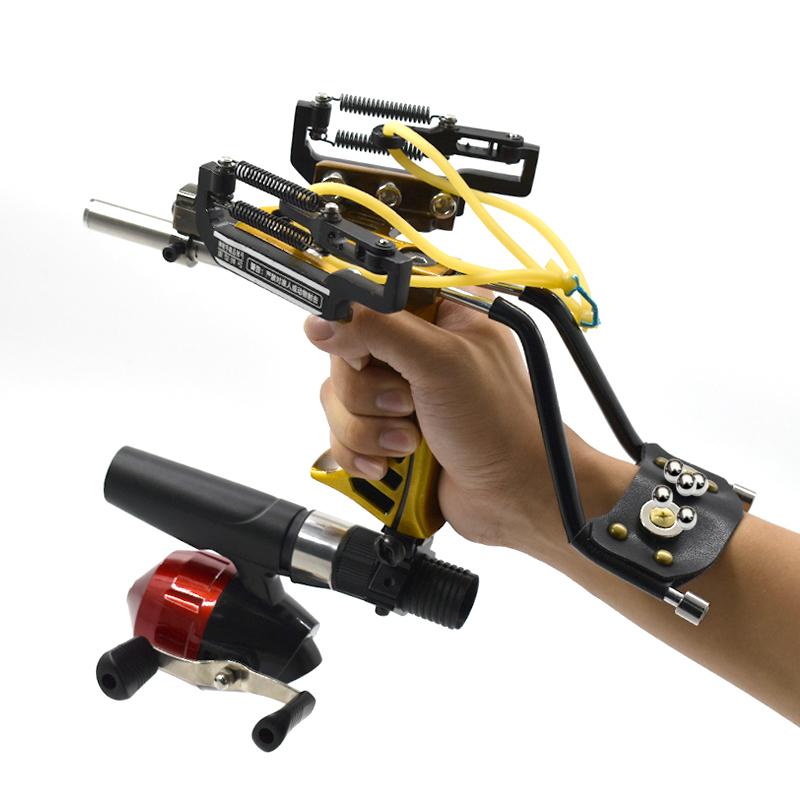 Outdoor Hunting Products - مقلاع معدنية محسنة باليد مع الأربطة