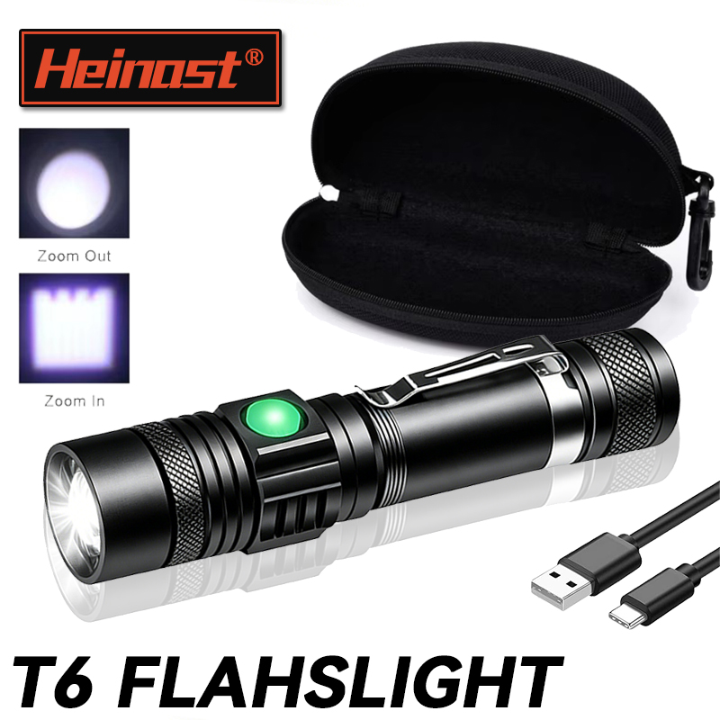 Hunting Outdoors - مصباح يدوي LED قابل لإعادة الشحن