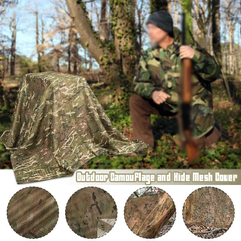 شبكة مخفية مموهة للتخييم في ال - مراجعة Outdoor Hunting Fabric وسعره